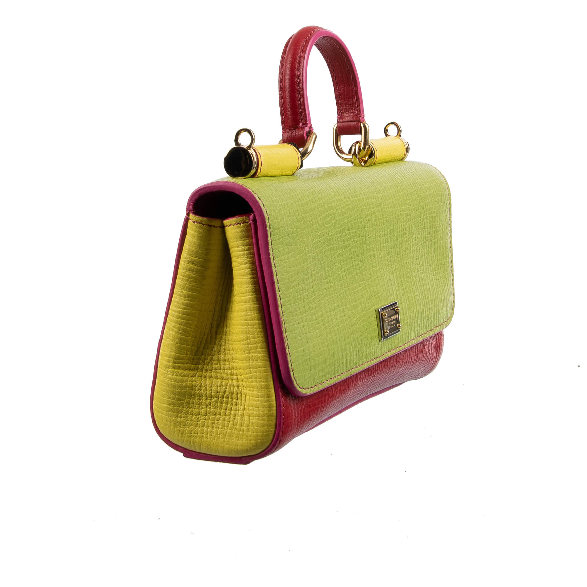 Dolce & Gabbana Leather Bag MISS SICILY Mini Green Red | FASHION ROOMS