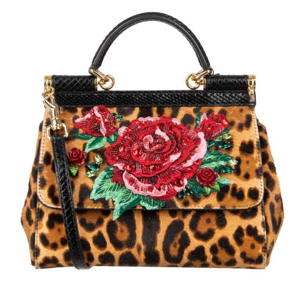 Dolce & Gabbana Red Leather and Snakeskin Medium Miss Sicily Top Handle Bag  Dolce & Gabbana