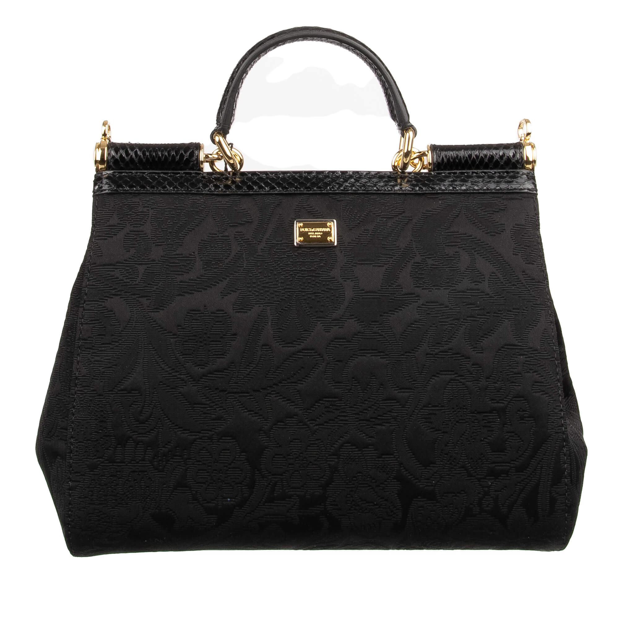 Dolce & Gabbana Brocade Tote Bag SICILY with Roses and sacred Hearts ...