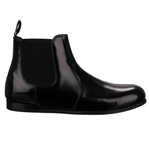 Formal leather boots with elastic inserts boots shoes by DOLCE & GABBANA 