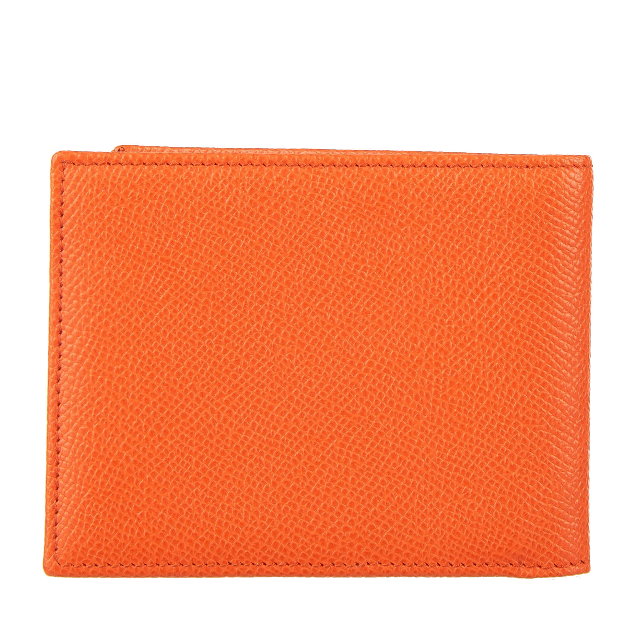 Dolce & Gabbana Dauphine Leather Bifold Wallet with Logo Plate Orange ...