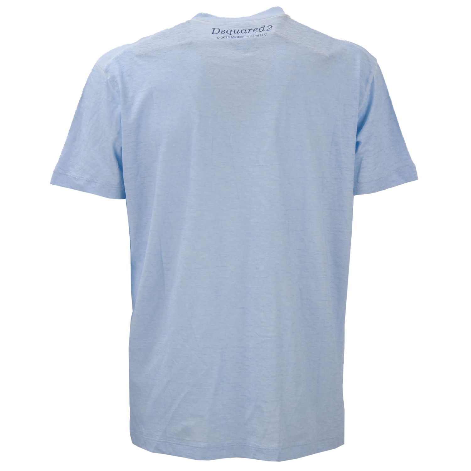 DSQUARED2 Cotton T-Shirt LOVE IS Brotherhood Logo Blue S 12421