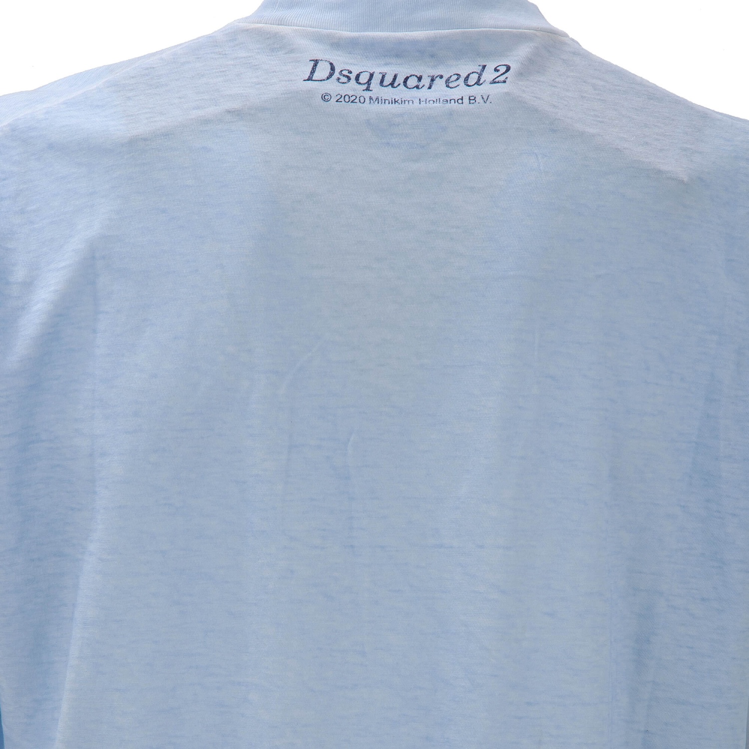 DSQUARED2 Cotton T-Shirt LOVE IS Brotherhood Logo Blue S 12421