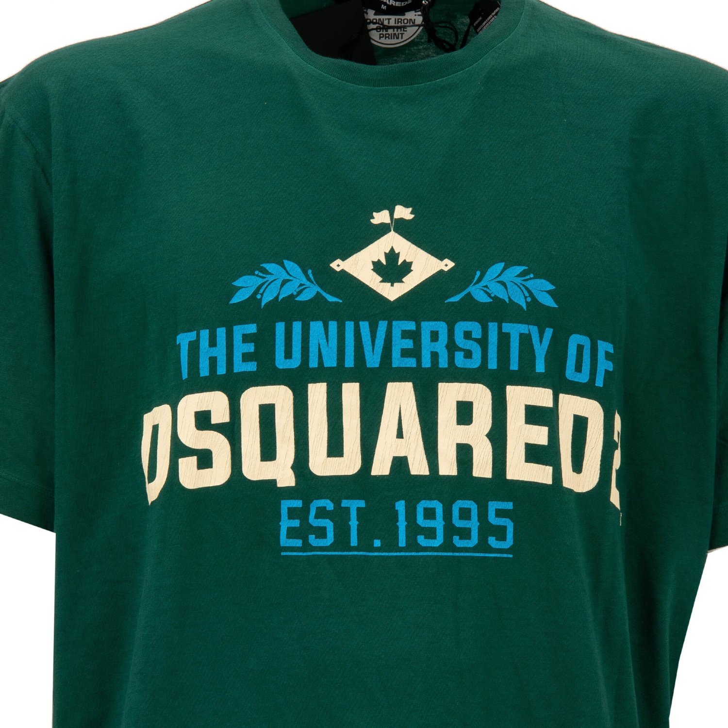 Dsquared2 Men Short Sleeve T-Shirt Green Size L 100% Cotton